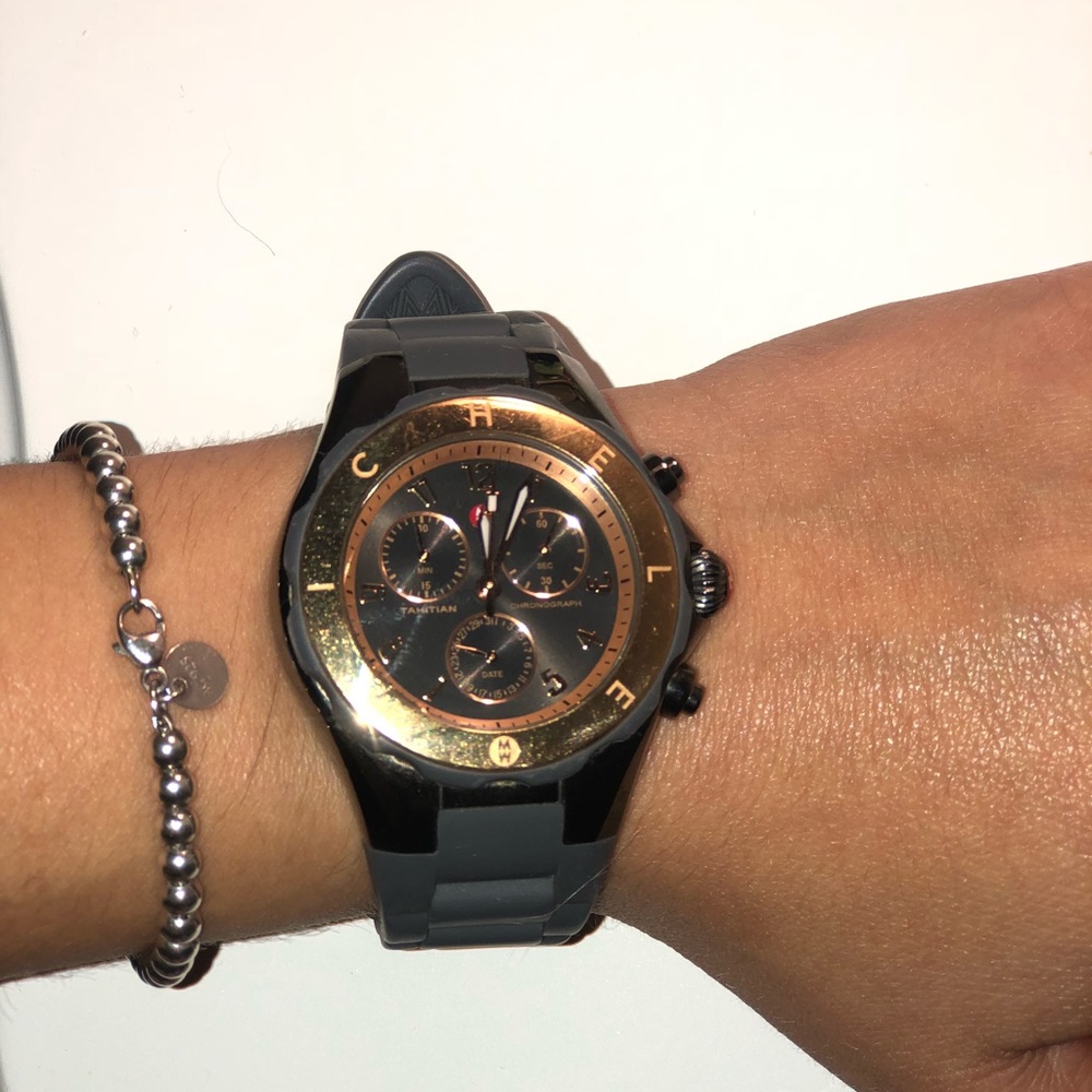 Gold and gray cape topaz Michele watch